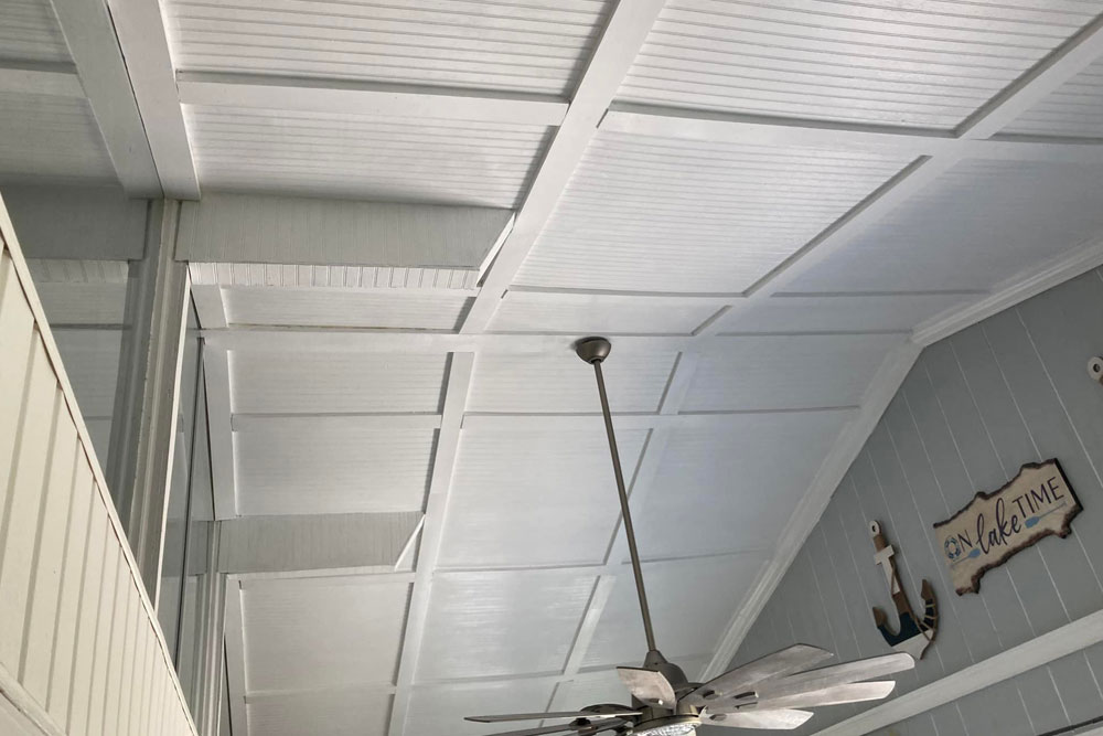 Home with beautiful shiplap wood ceilings by Santee Home Improvements